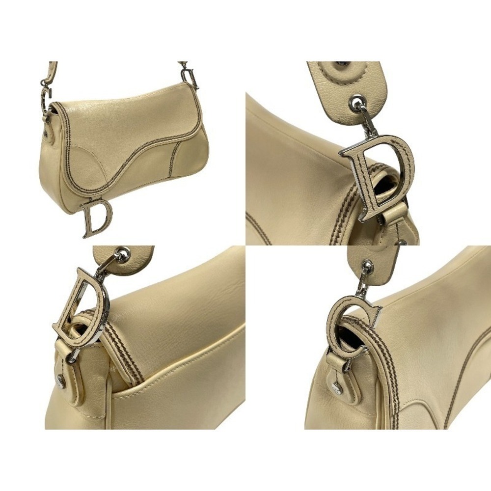 Christian Dior Saddle One Shoulder Hobo Bag Beige Tan logo - Picture 4 of 10